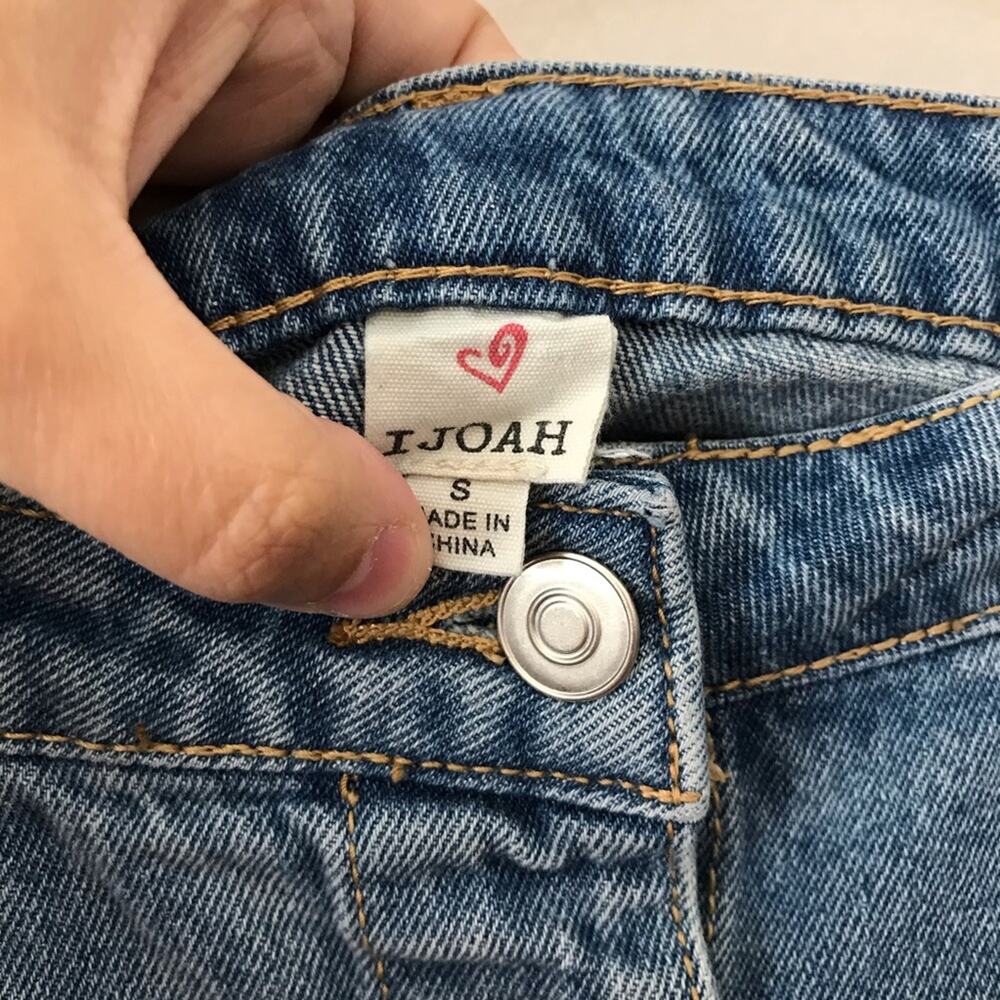 IJOAH Denim Button Front Cut Off Mini Skirt - Picture 5 of 5